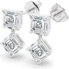 Hautecarat Lab Grown Diamond Twin Asscher Cut Drop Earrings