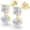 Hautecarat Lab Grown Diamond Twin Asscher Cut Drop Earrings