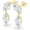 Hautecarat Lab Grown Diamond Twin Marquise Cut Drop Earrings