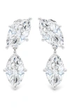 Hautecarat Lab Grown Diamond Twin Marquise Cut Drop Earrings