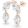 Hautecarat Lab Grown Diamond Twin Marquise Cut Drop Earrings