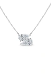 Hautecarat Lab Grown Diamond Twin Pear Cut Pendant Necklace