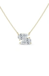 Hautecarat Lab Grown Diamond Twin Pear Cut Pendant Necklace