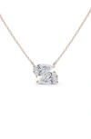 Hautecarat Lab Grown Diamond Twin Pear Cut Pendant Necklace