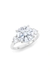 Hautecarat Lab Grown Round Diamond Ring, 3ct In 18k White Gold