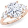 Hautecarat Lab Grown Round Diamond Ring, 4ct In 18k Rose Gold