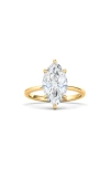 Hautecarat Marquise Cut Lab Created Diamond Ring In 2.00 Ctw 18k Yellow Gold