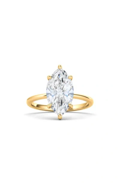 Hautecarat Marquise Cut Lab Created Diamond Ring In 2.00 Ctw 18k Yellow Gold