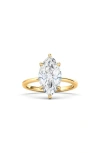 Hautecarat Marquise Cut Lab Created Diamond 18k Gold Ring In 3.00 Ctw 18k Yellow Gold