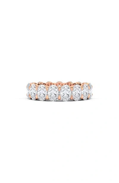 Hautecarat Oval Cut Lab Created Diamond Eternity Band In Rose Gold