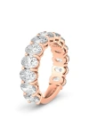 Hautecarat Oval Cut Lab Created Diamond Eternity Band In Rose Gold