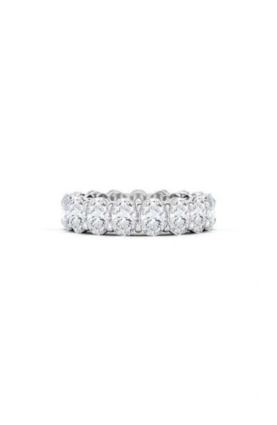 Hautecarat Oval Cut Lab Created Diamond Eternity Band In White Gold