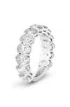 Hautecarat Oval Cut Lab Created Diamond Eternity Band In White Gold