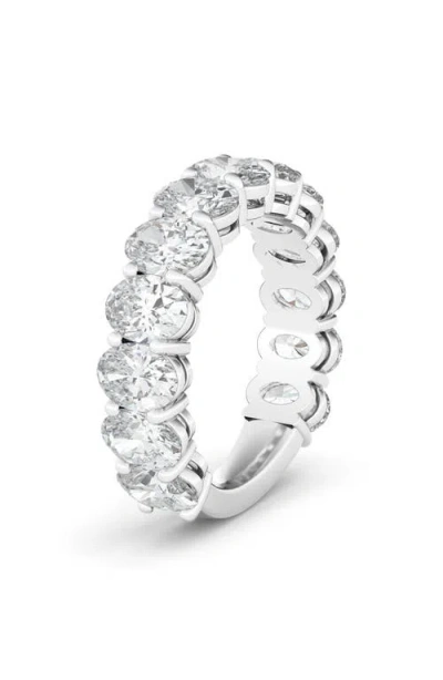 Hautecarat Oval Cut Lab Created Diamond Eternity Band In White Gold