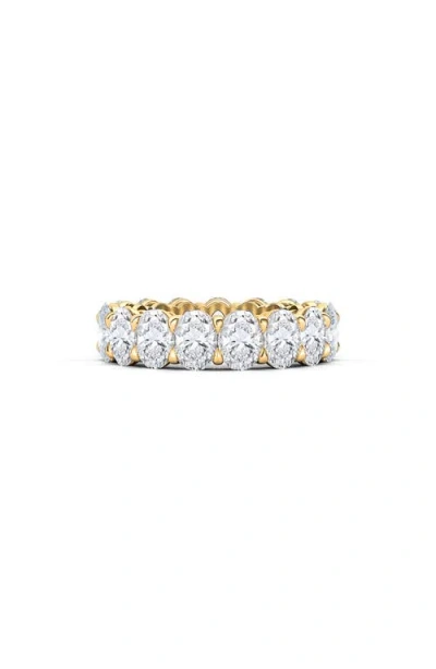 Hautecarat Oval Cut Lab Created Diamond Eternity Band In Yellow Gold