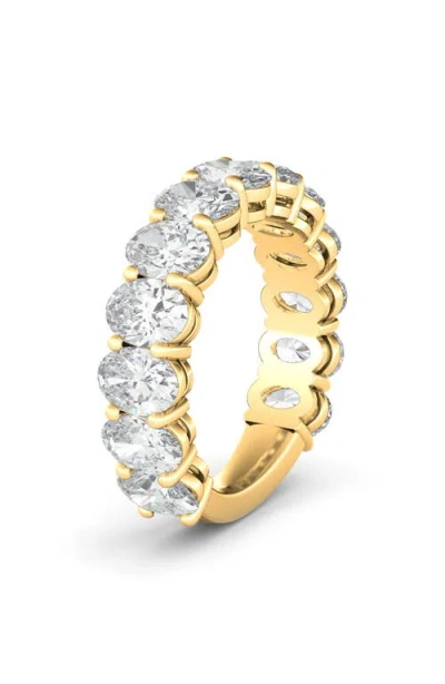 Hautecarat Oval Cut Lab Created Diamond Eternity Band In Yellow Gold