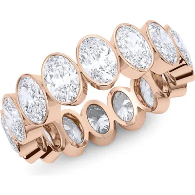 Hautecarat Oval Cut Lab Created Diamond Eternity Ring In 18k Rg