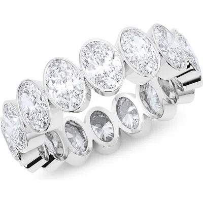 Hautecarat Oval Cut Lab Created Diamond Eternity Ring In White Gold