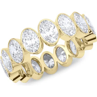 Hautecarat Oval Cut Lab Created Diamond Eternity Ring In Yellow Gold