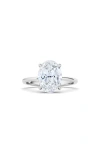 Hautecarat Oval Cut Lab Created Diamond Ring In 2.00 Ctw 18k White Gold
