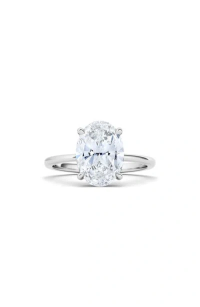 Hautecarat Oval Cut Lab Created Diamond Ring In 2.00 Ctw 18k White Gold