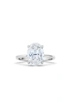 Hautecarat Oval Cut Lab Created Diamond Ring In 2.50 Ctw 18k White Gold