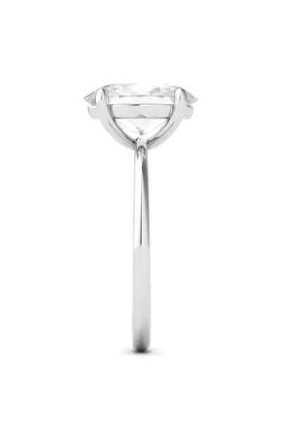 Hautecarat Oval Cut Lab Created Diamond Ring In 3.00 Ctw 18k White Gold