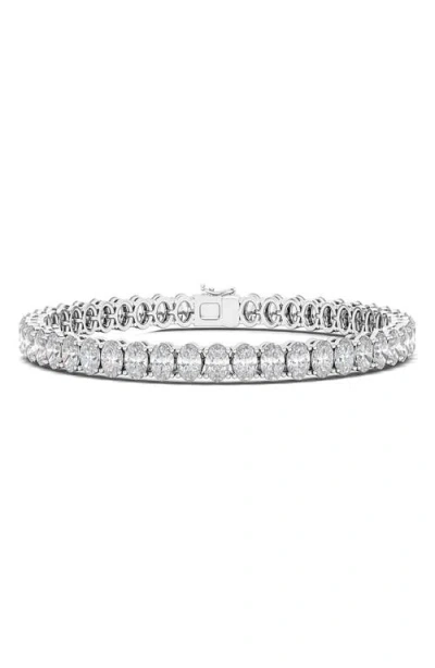 Hautecarat Oval Cut Lab Created Diamond Tennis Bracelet In 18k White Gold
