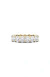 Hautecarat Oval Cut Lab Grown Diamond Eternity Band In Yellow Gold