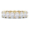 Hautecarat Oval Cut Lab Grown Diamond Eternity Band In Yellow Gold