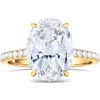 Hautecarat Oval Cut Pavé Lab Grown Diamond Ring In 2.00 Ctw 18k Yellow Gold