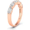 Hautecarat Oval Lab Created Diamond Half Eternity Ring In Rose Gold