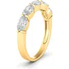 Hautecarat Oval Lab Created Diamond Half Eternity Ring In Yellow Gold