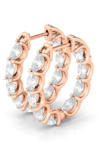 HAUTECARAT HAUTECARAT OVAL LAB GROWN DIAMOND INSIDE OUT 18K GOLD HOOP EARRINGS