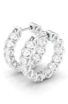 Hautecarat Oval Lab Grown Diamond Inside Out 18k Gold Hoop Earrings In Metallic