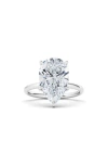 Hautecarat Pear Cut Lab Created Diamond 18k Gold Ring In 2.00 Ctw 18k White Gold