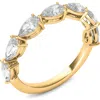 Hautecarat Pear Cut Lab Created Diamond Half Eternity Ring In White Gold