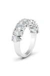 Hautecarat Pear, Oval & Emerald Cut Lab Created Diamond Half Eternity Ring In White Gold