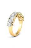 Hautecarat Pear, Oval & Emerald Cut Lab Created Diamond Half Eternity Ring In Yellow Gold