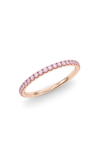 Hautecarat Petite Fancy Pink Lab Created Diamond Eternity Ring In 18k Rose Gold