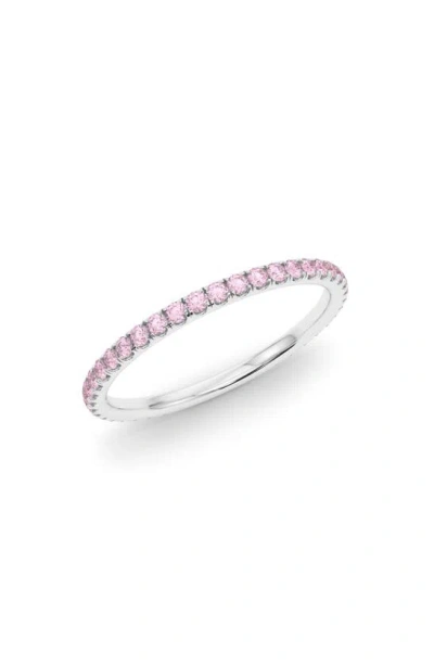 Hautecarat Petite Fancy Pink Lab Created Diamond Eternity Ring In 18k White Gold