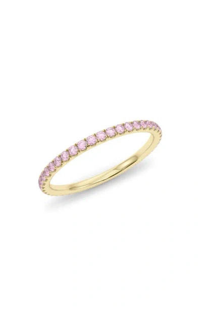 Hautecarat Petite Fancy Pink Lab Created Diamond Eternity Ring In 18k Yellow Gold