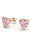 Hautecarat Pink Lab Created Diamond Stud Earrings In Gold