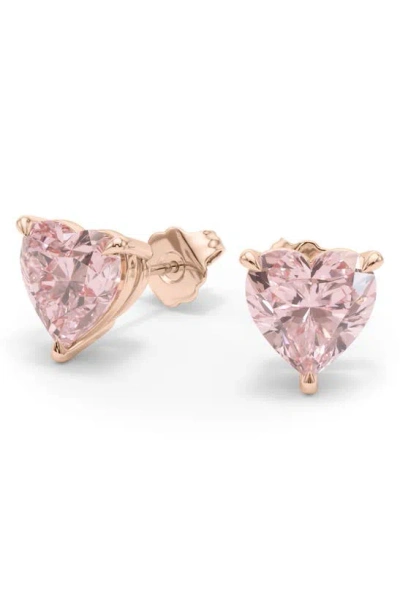 Hautecarat Pink Lab Created Diamond Stud Earrings In 18k Rose Gold