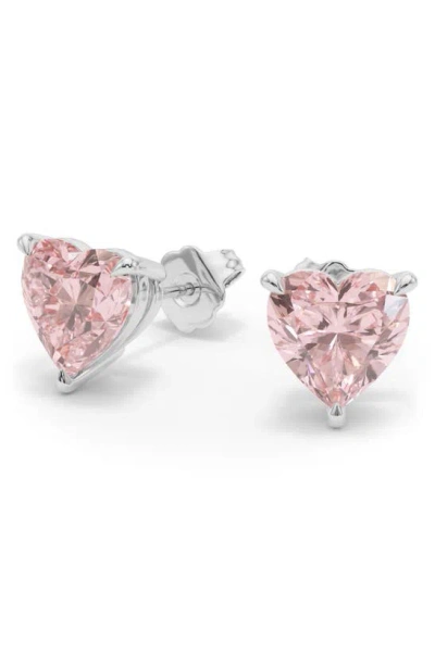 Hautecarat Pink Lab Created Diamond Stud Earrings In 18k White Gold