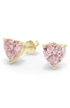 Hautecarat Pink Lab Created Diamond Stud Earrings In Gold