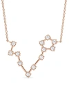 Hautecarat Pisces Constellation Lab Created Diamond Necklace In 18k Rose Gold