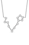 Hautecarat Pisces Constellation Lab Created Diamond Necklace In 18k White Gold
