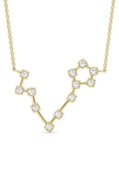Hautecarat Pisces Constellation Lab Created Diamond Necklace In 18k Yellow Gold