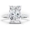 Hautecarat Radiant Cut & Pavé Lab Created Diamond 18k Gold Ring In White Gold